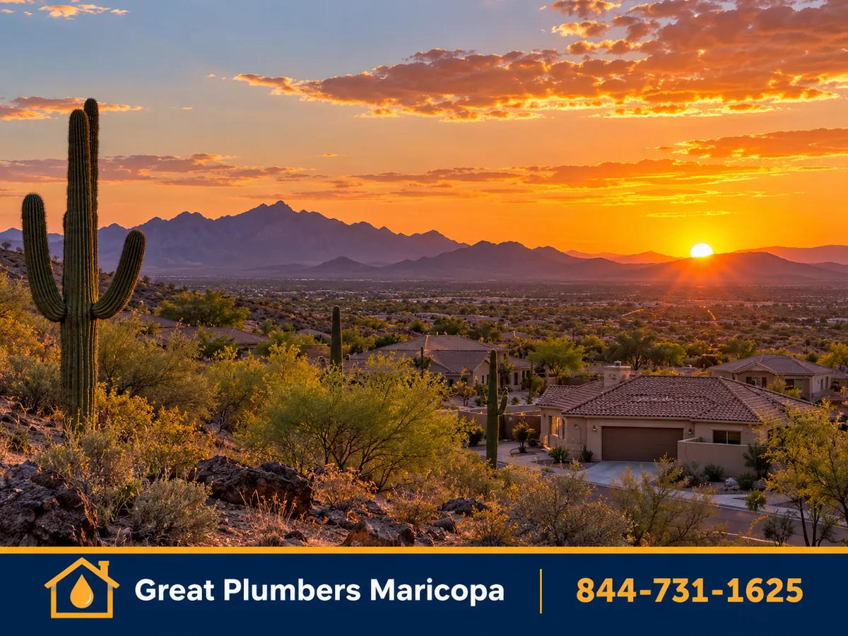 Maricopa, Arizona community at sunset