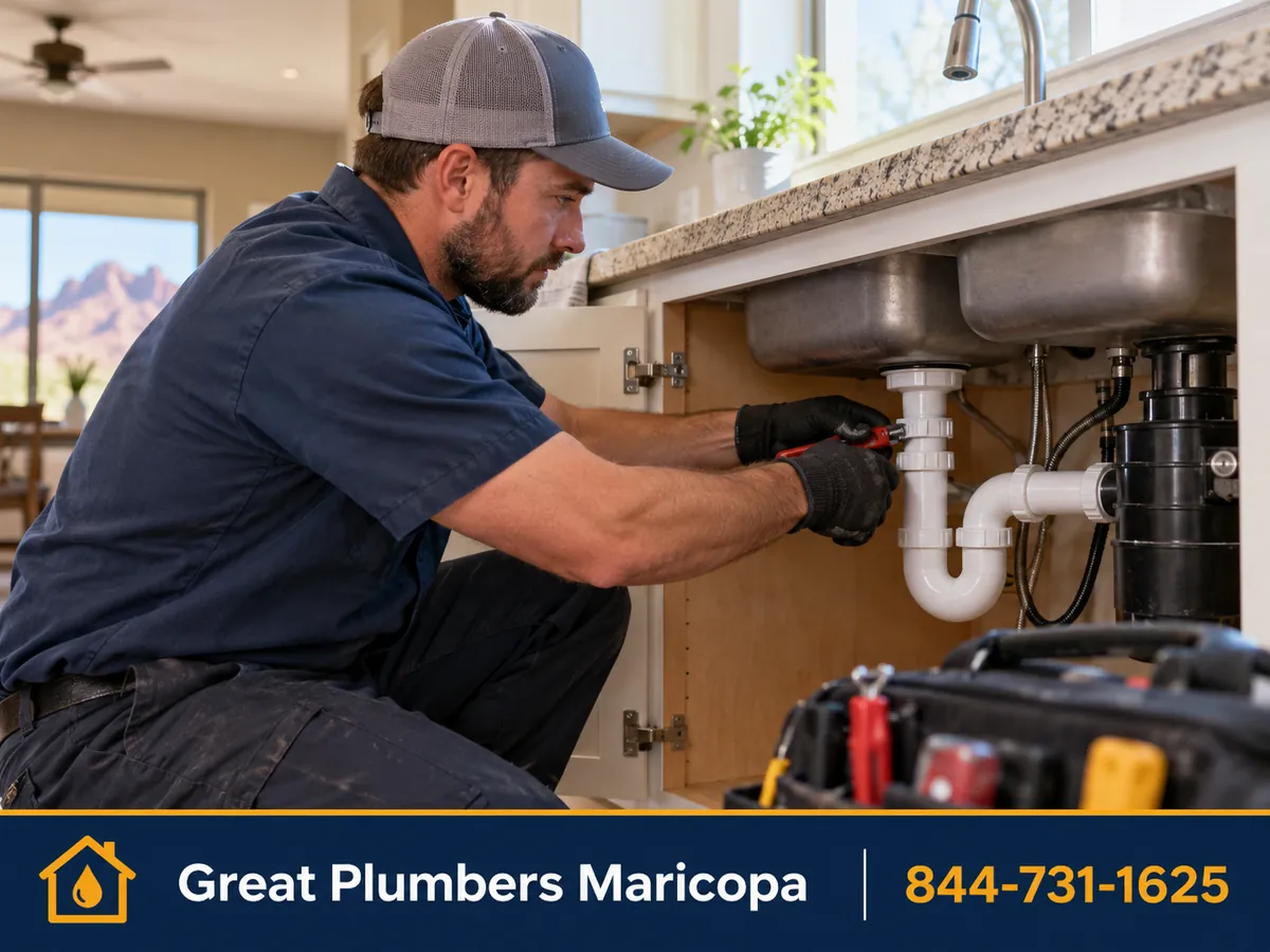 Plumber working in a home in Apache Junction, Arizona