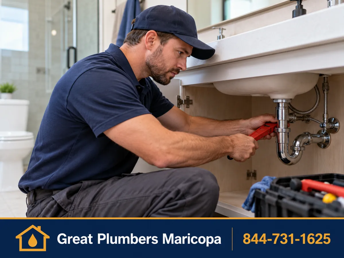 Plumber working in a home in San Tan Valley, Arizona